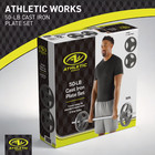 Athletic Works 50lb Cast Iron Weight Plate Set 2x25lb 1  Holes Standard Gym Bar