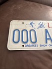 Ski Utah License Plate   000 Aaa
