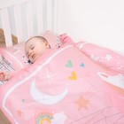 Jisen Crib Bedding Set For Girls 3 Piece Toddler Bed Bedding Set Soft