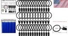 Elegant 40 Pack Metal Curtain Rings With Clips - 1 26  Inner Diameter  Black