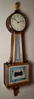 Antique Waltham Weight Driven Gold Front Presentation Banjo  bride s  Wall Clock