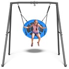 440lb Metal Swing Set Backyard Heavy-duty A-frame Outdoor Playset Kids Swing Set