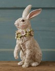 New Sitting Bunny With Flowers  14  Tall     Spring Easter Rabbit  Farmhouse