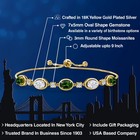 18k Yellow Gold Plated Silver Green Chrome Diopside And White Moissanite