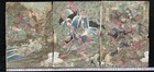 Yoshitoshi Tsukioka Japanese Woodblock Print Meiji   toyotomi War Triptych 