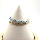 Lot Of 2 Fine Bracelets  18k Gold Angel Id Teddy Bear   925 Silver Blue Crystal