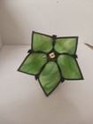 Vintage Slag Glass Tulip Pendant Lampshade  Green Stained Glass