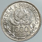1913 A Brazil Stars And Liberty Silver Genuine 1000 Reis Brazilian Coin I108000