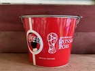 Coca-cola Fifa World Cup Russia 2018 Red   White Metal Cooler Bucket 