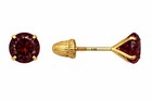 14k Real Gold 22ga Stamping Non Basket Round Shape Baby Screw Back Earrings