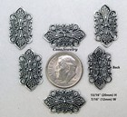  1481 Antiqued  925 Sterling Silver Plated Open Filigree 4 Ring Connector- 6 Pcs