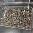 Sewing Straight Pins Lot  Ball Top  T Bar Some Safety Pins     1 3 Lbs With Box