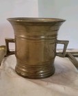 Antique 1700s 1800s  Heavy Solid Brass Mortar And Pestle Set