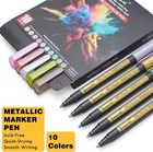 Metallic Marker Pens - 10 Colors Medium Point Metallic Markers For Rock Painting