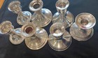 Sterling Lot Of 7 Short Weighted Candlesticks 