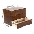 Vintage Wooden Desktop Storage Box Lockable 3-drawer Office home Table Organizer