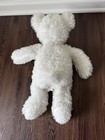 White Plush Teddy Bear Stuffed Animal  Black Eyes  Brown Nose