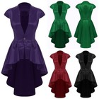 Us Womens Vintage Steampunk Sleeveless Tailcoat Jacket Victorian Medieval Jacket