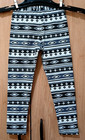 Cr Kids Girls Black   White Patterned Leggings  Size 4  Casual Pull-on Stretch