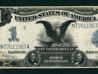  1 1899 Black Eagle 1 Dollar Silver Certificate Blue Seal Large Size Very Fine 