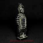 4 2 Inch Old Chinese Black Magnet Jade Carving Terra-cotta Warriors Statue