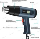 2500w Heat Gun Electric Hot Air Gun Dual Temperature Lcd Display 4 Nozzles Tool