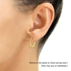 14k Real Solid Yellow Gold Dainty Puffy Curved Oval Creole Small Hoops Earrings