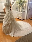 Alfred Angelo Diamond White Metal Sweetheart Beaded Ruched Wedding Gown Size 10