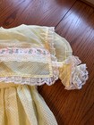 Vtg Girls Handmade Yellow Polka Dot Large Collar Dress Prairie Peasant 5 6