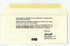 Braniff International Airlines Refund Department Request Form   Envelope