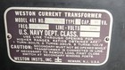 Vtg Weston 461 Current Transformer 1200v 15va Type 5 Navy Class Metering 50-500
