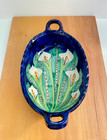 Talavera Mexican Pottery Hand Painted Calla Lily Two Handled Oval Bowl 16 X 9 5 