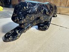 Nice   Rare Vintage 1960 s Mcm Ceramic Black Gold Panther  21  Long