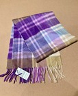 Nwt- Lochmere 100  Cashmere Pastel Fusion Plaid Scarf 66    X 12    Rectangular soft