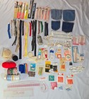 Vintage Sewing Accessories 80  Zippers Elastic Jean Pockets Snaps Needles Rulers