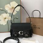 Fashion Coach Ct721 Black Cargo Soft Tabby Shoulder Bag Motorcycle Style