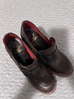 Freebirds Women   s 7 Black Leather Slip-on Ankle Bootie Round Toe Block Heel