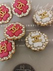 Lot Of 6   22mm  Designer Cc  Button Gold Tone Chanel Button