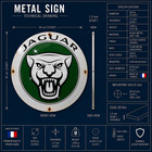 Jaguar Growler Logo Rusted Heavy Metal Sign     Garage Wall Decor     50 Cm  19 7    