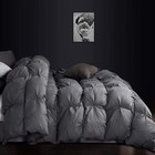 Egyptian Bedding Goose Down Comforter King 120x98 Gray Pinch Pleat