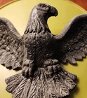 Vintage Cast Iron Eagle 19  Wings Flying Antique Decoration Hanging Metal Mcm 