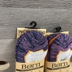 6 Pairs Born Outdoor Women   s Wool Blend Socks Shoe Size 4-10 Gray Purple New