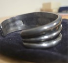 Sterling Silver Native American Coral - Turquoise Cuff Bracelet Marked Thompson