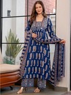 Woman s Pure Cotton A-line Kurta Sets With Palazzos   Dupatta kurti Set For Woma