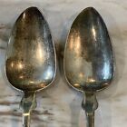 Antique American Coin Silver Fiddleback Spoons Signed J   W Moir Mono