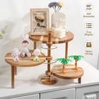 Gehe 3 Tier Round Cupcake Stand  360   Rotatable Acacia Wood Cake Stand Cupcake T