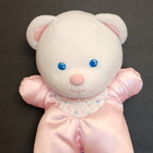 Vintage 1992 Fisher Price Plush Pink Satin Teddy Bear Stuffed Animal Lovey
