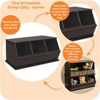 Stackable 3-bin Storage Cubby - Modular Toy And Craft Organizer With Wide Mou   