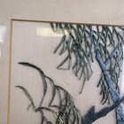 Vintage Chinese Silk Hand Embroidered Bird Floral Art Framed 15x21