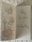 Unused Christmas Santa Train Wave Presents Vintage Paper Greeting Card 1950s